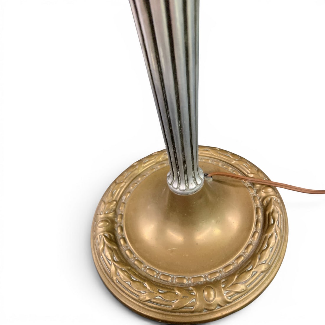 Antique Style Slag Glass Panel Table Lamp - 9