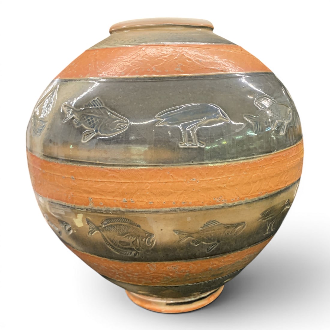 Large Vintage Glazed Pottery Case - 2