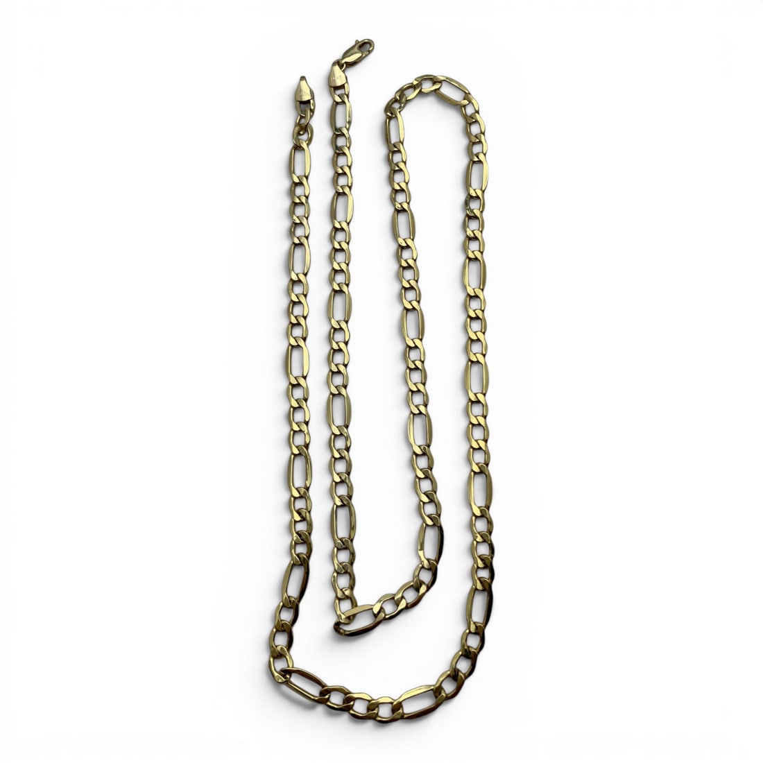 10k Yellow Gold Figaro Style Necklace: 10k Yellow Gold Necklace With A Figaro StyleMarked: 10k - 24" Long - 3.6 Dwt