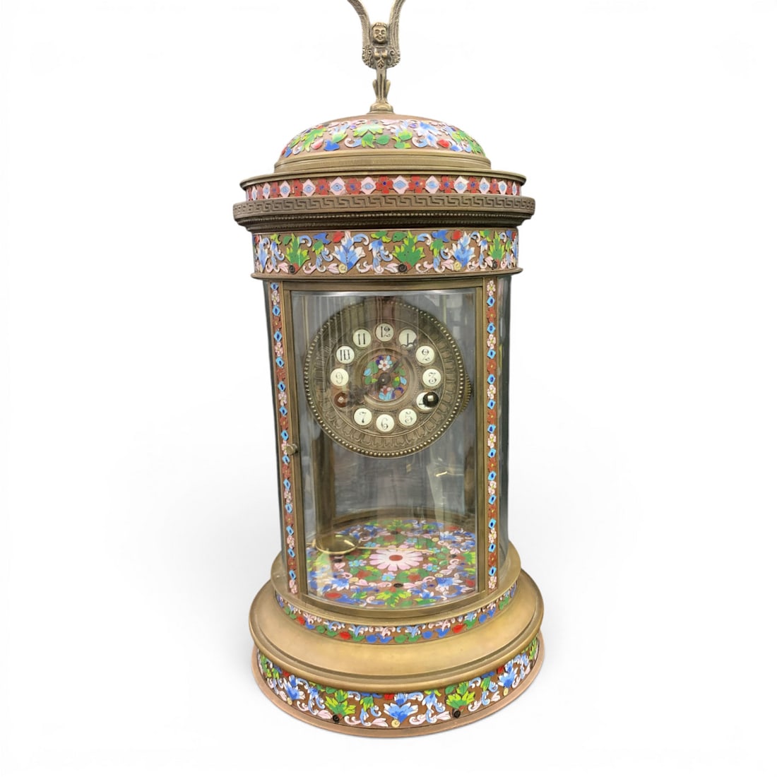 Cloisonne Enamel & Gilt Bronze Mantel Clock (1 of 7)