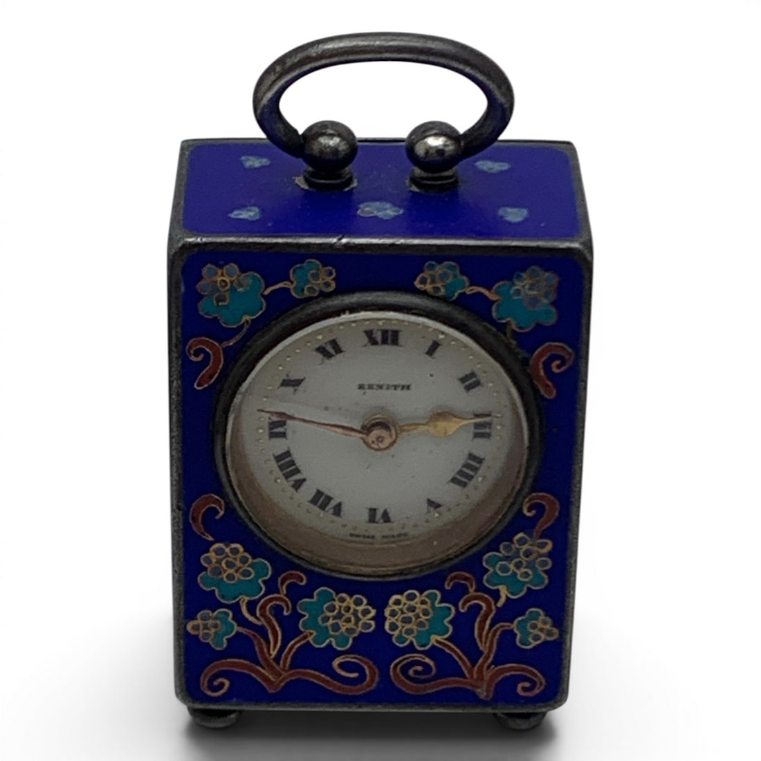 Zenith Sterling Silver Cloisonne Carriage Clock - 6