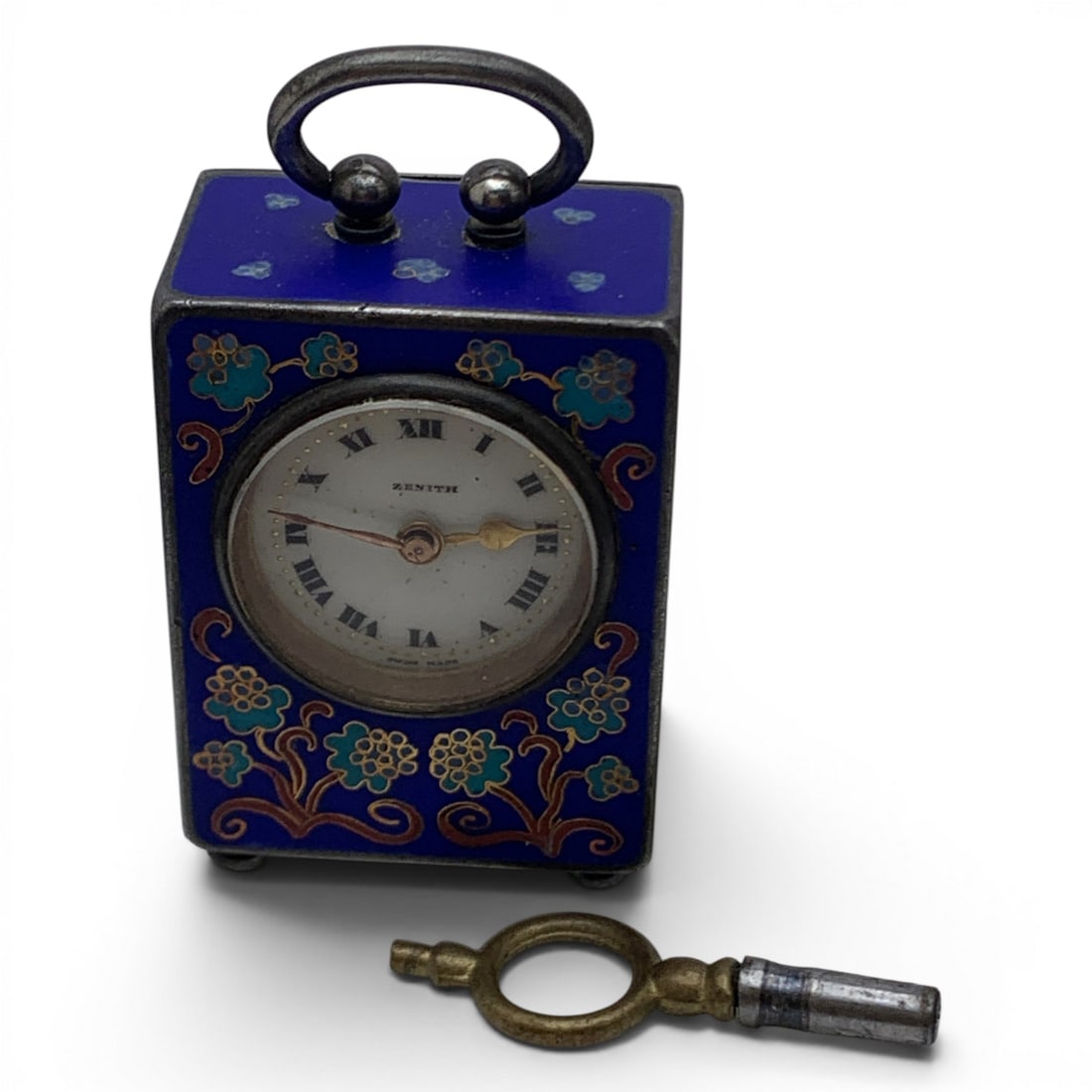 Zenith Sterling Silver Cloisonne Carriage Clock - 8