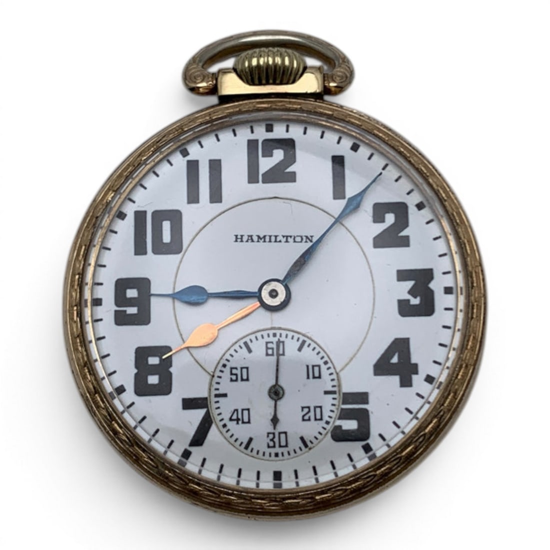 1917 Hamilton 992 10k Gold Plate Pocket Watch (1 of 9)