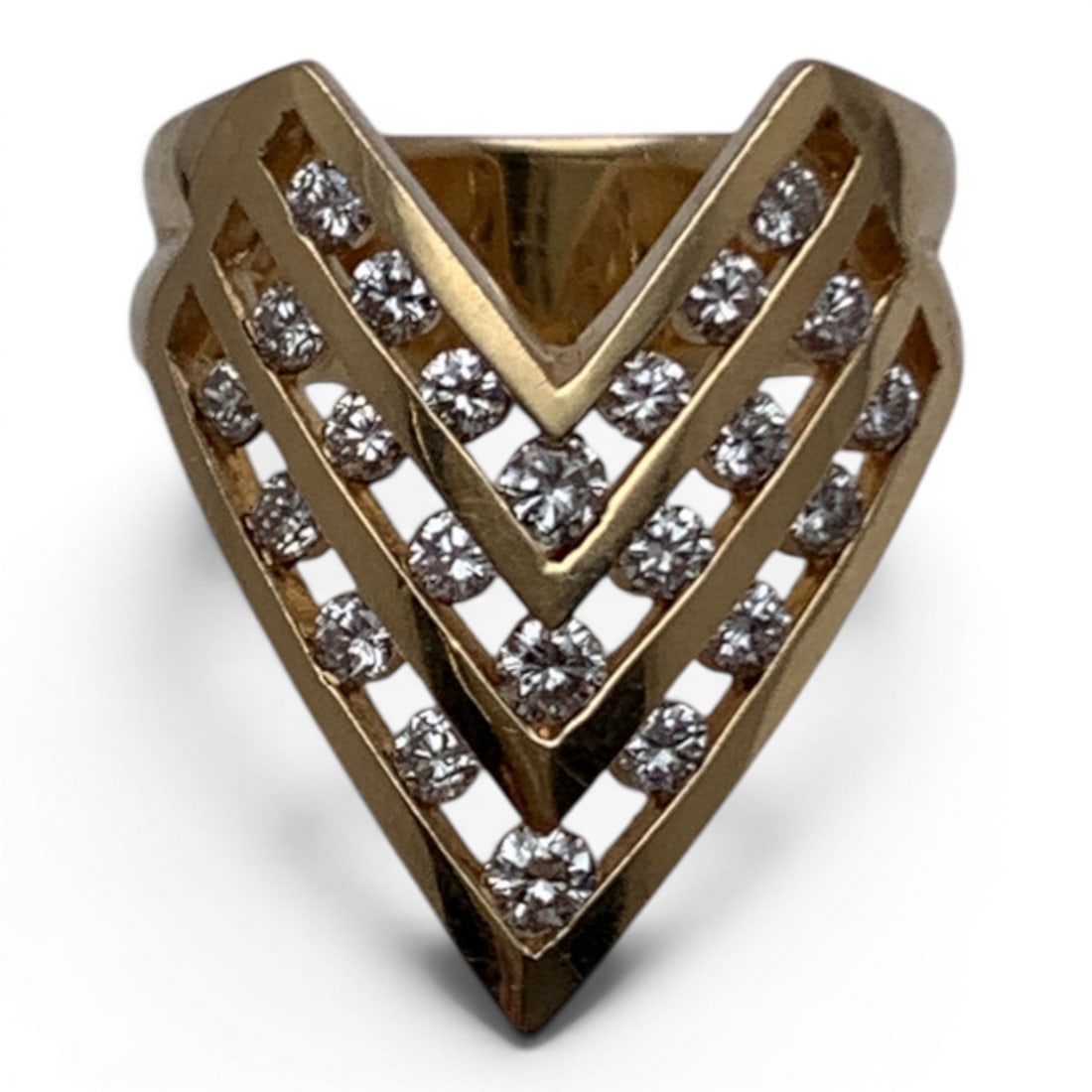 14k Yellow Gold & Diamond Ring - 2
