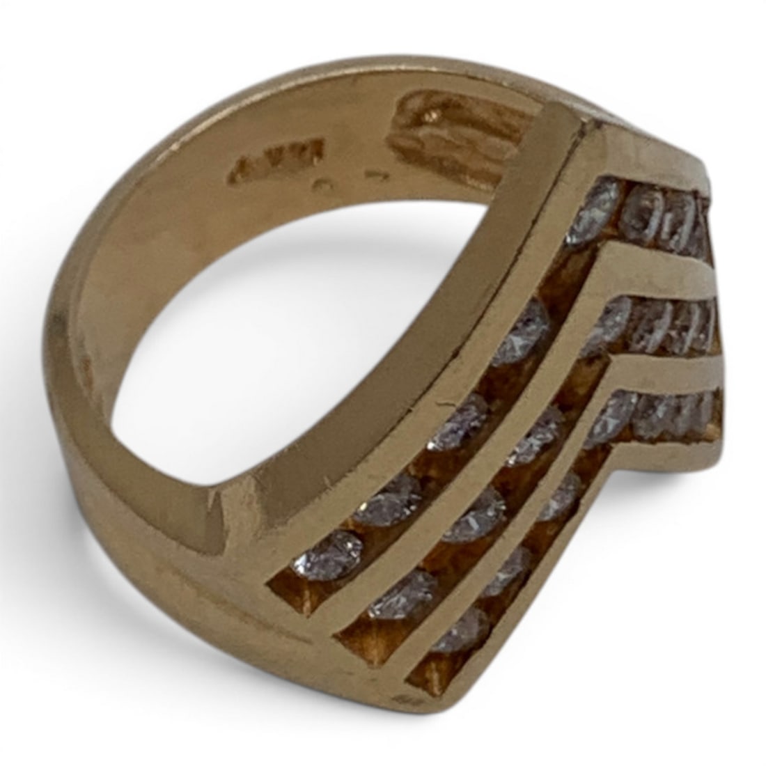 14k Yellow Gold & Diamond Ring - 8