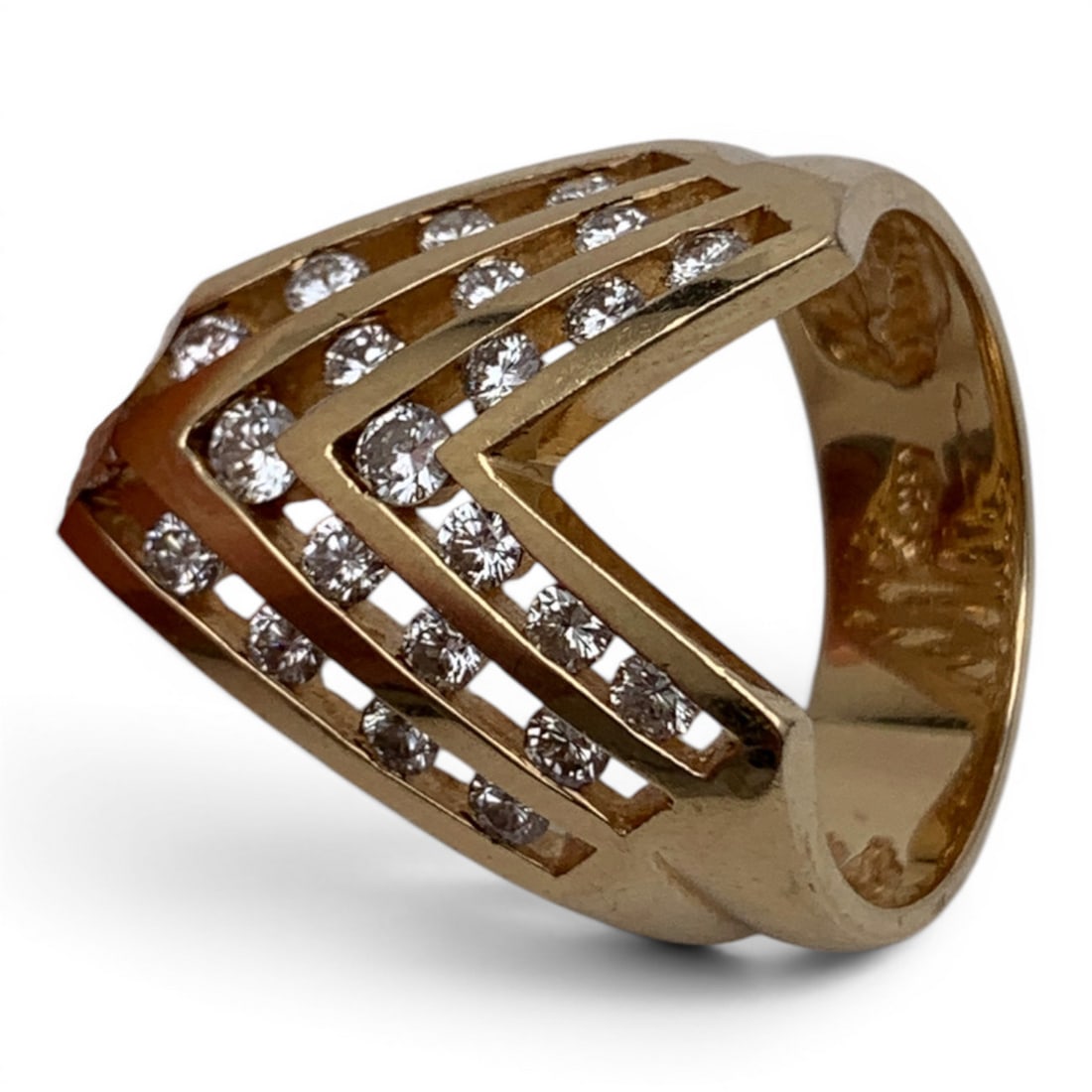14k Yellow Gold & Diamond Ring - 9