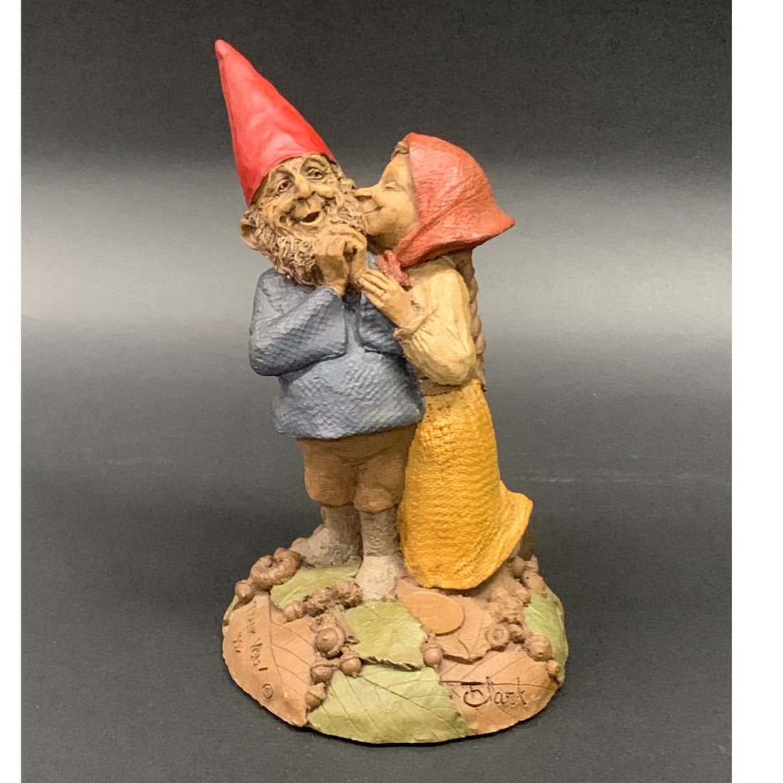 Tom Clark Gnome Figurine, Thank You: Signed T. Clark 1992. Thank You. 6.25" Tall.