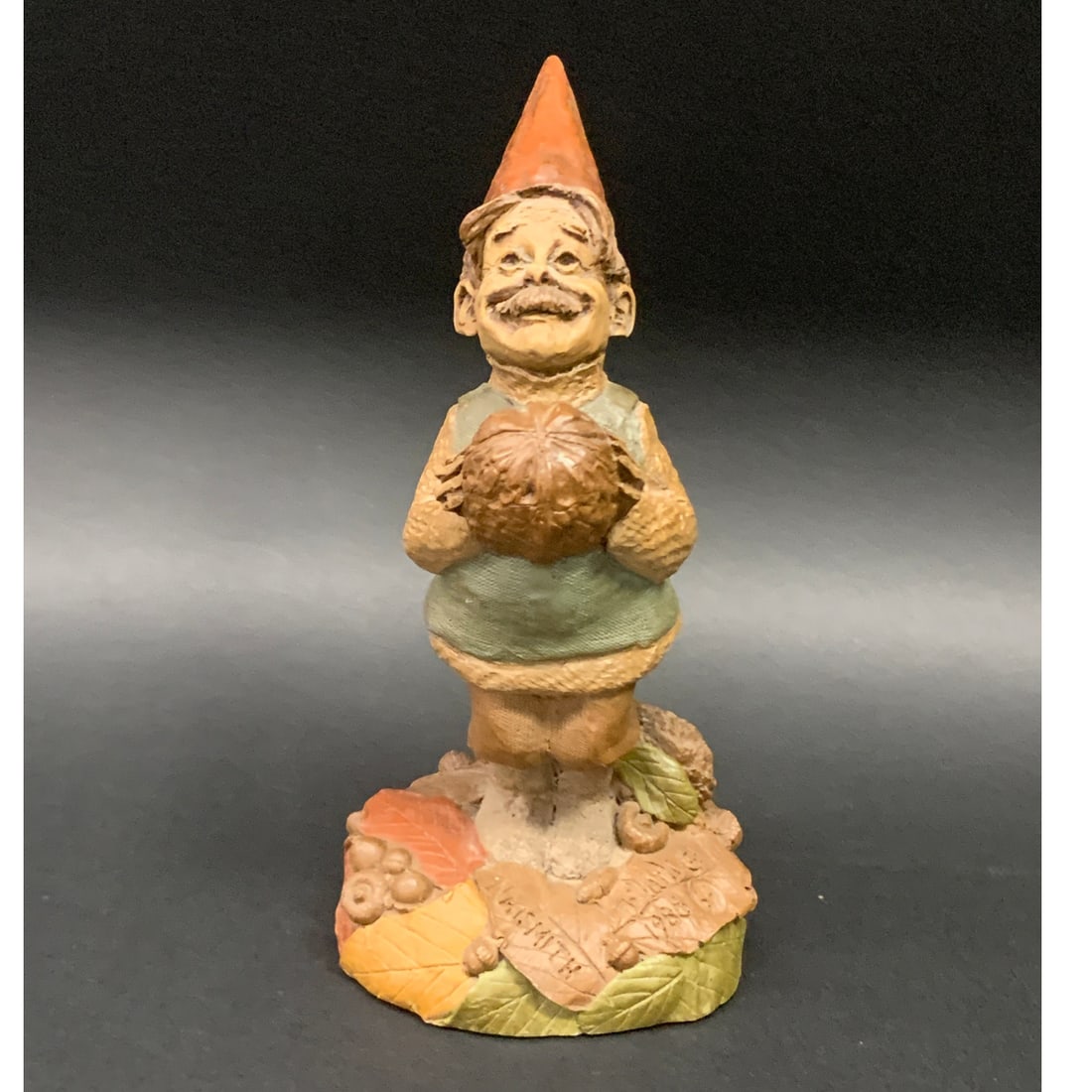 Tom Clark Gnome Figurine, Naismith: Signed T. Clark 1988. 69.6.25" Tall.