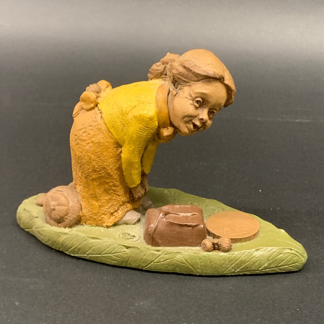 Tom Clark Gnome Figurine, Jane: Signed T. Clark. Jane. 1989. 500. 3.25" Tall.