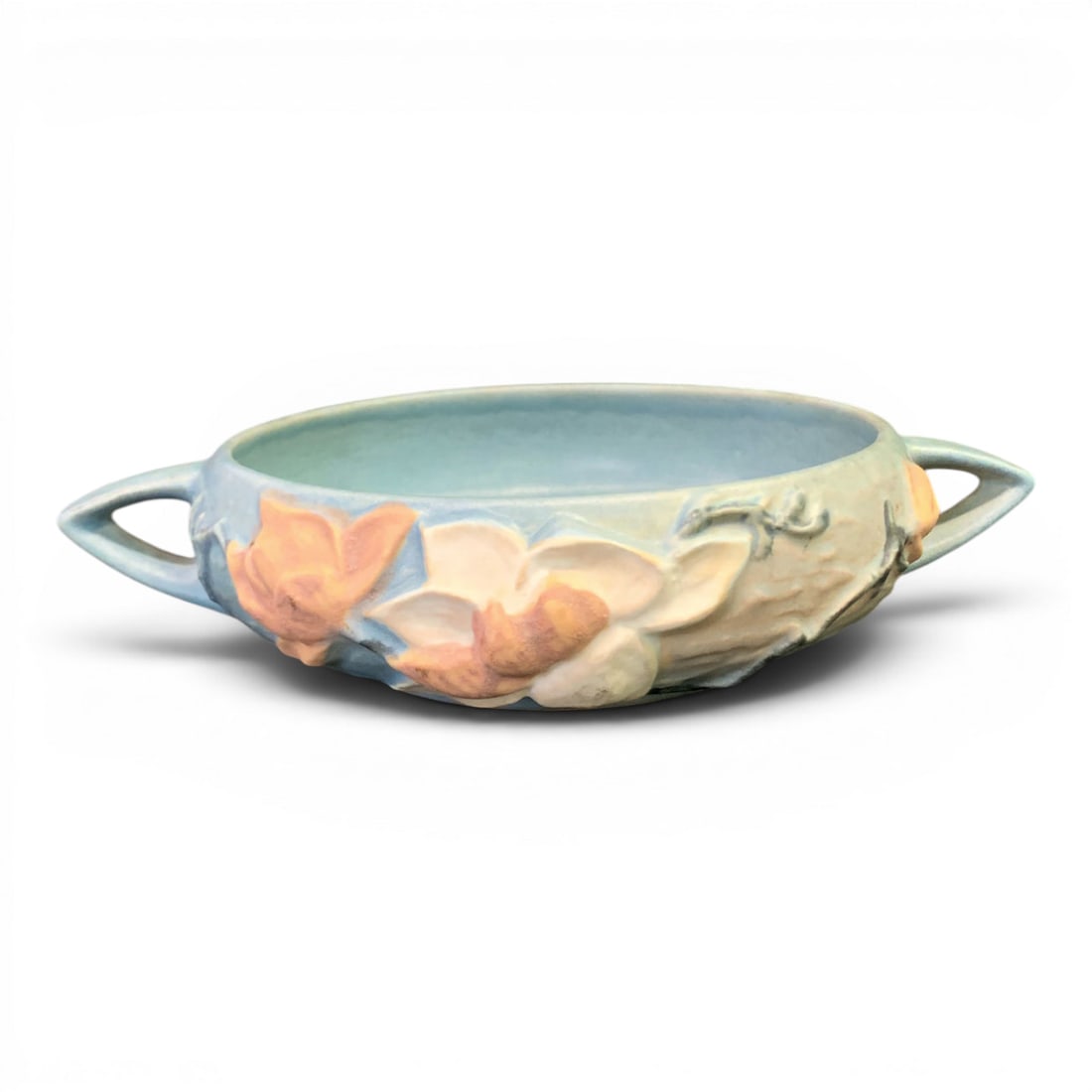 Vintage Roseville Blue Magnolia Bowl (1 of 7)
