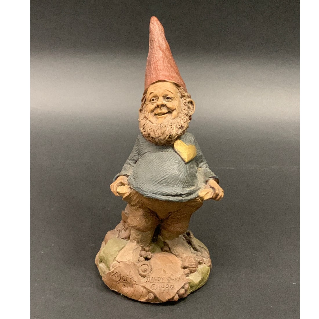 Tom Clark Gnome Figurine, Daddy Owe: Signed T. Clark. Daddy Owe 1990. 6.5" Tall.