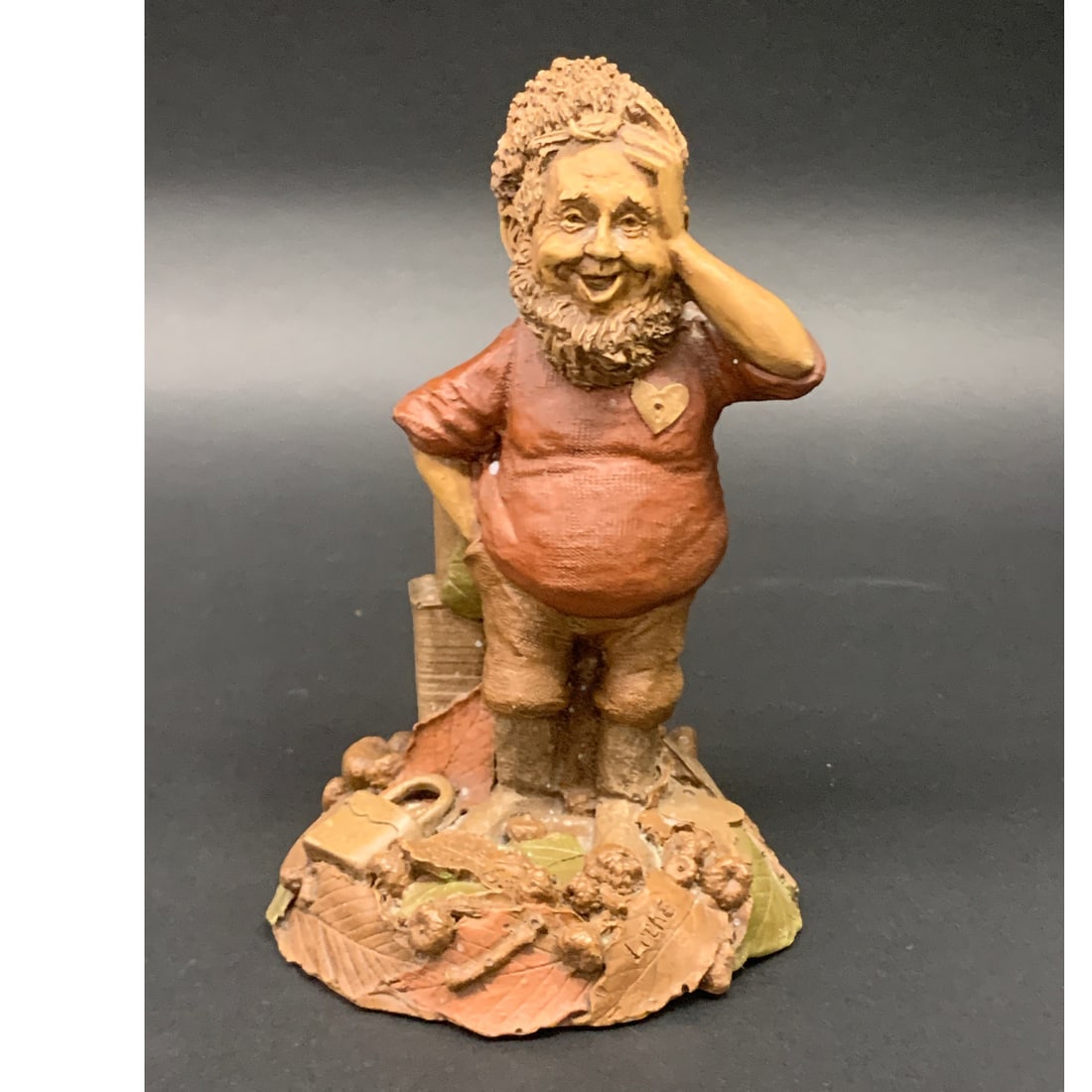 Tom Clark Gnome Figurine, Locke: Signed Locke. Vintage 1985 Gnome By Tom Clark. 6" Tall.