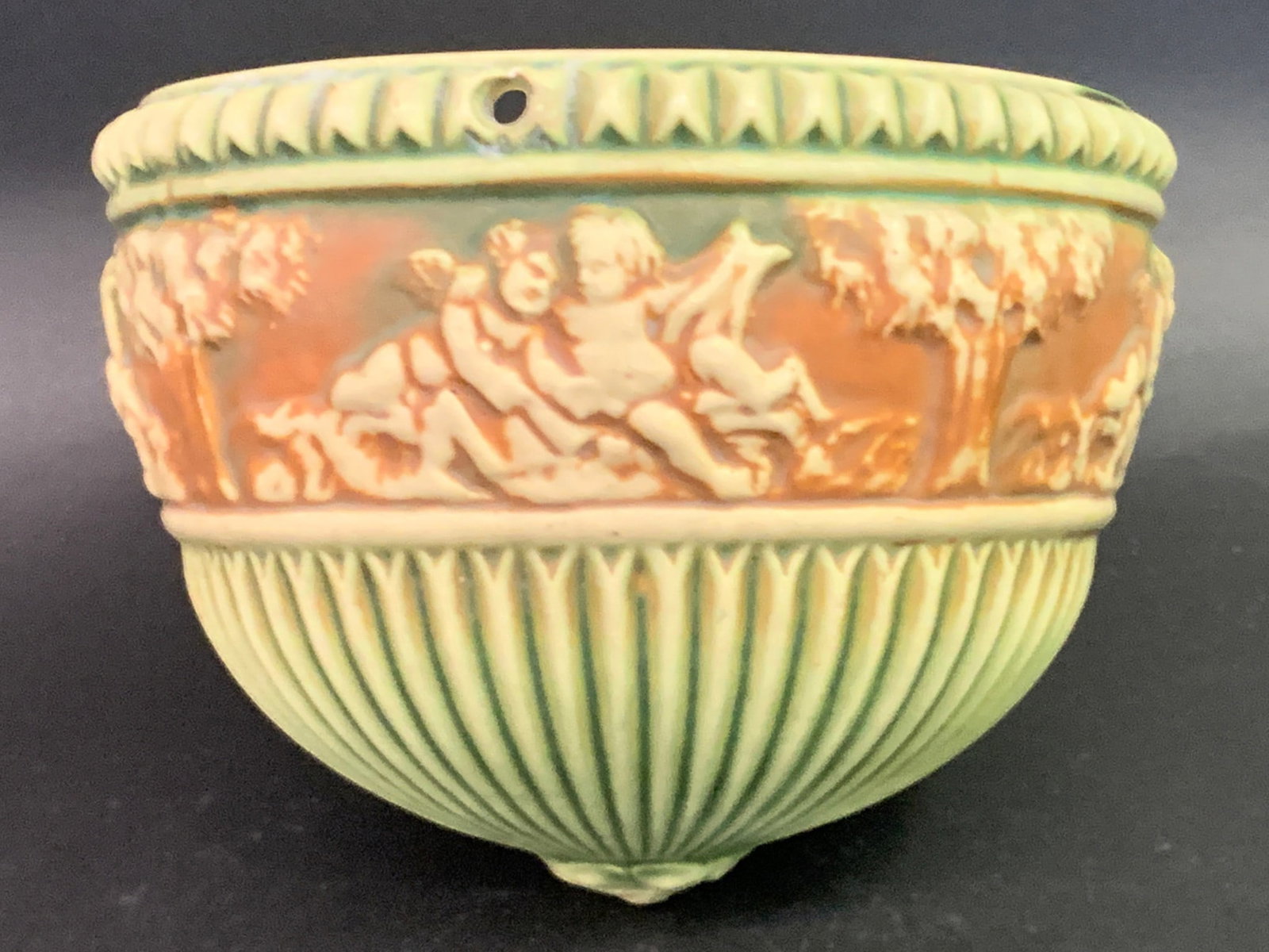 Roseville Pottery Donatello Jardiniere: Roseville Pottery Donatello Jardiniere 4 3/4" Tall
