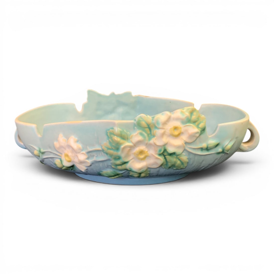Roseville Pottery White Rose Console Bowl (1 of 7)