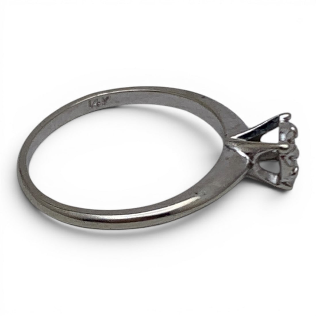 14k White Gold & Solitaire Diamond Ring - 5