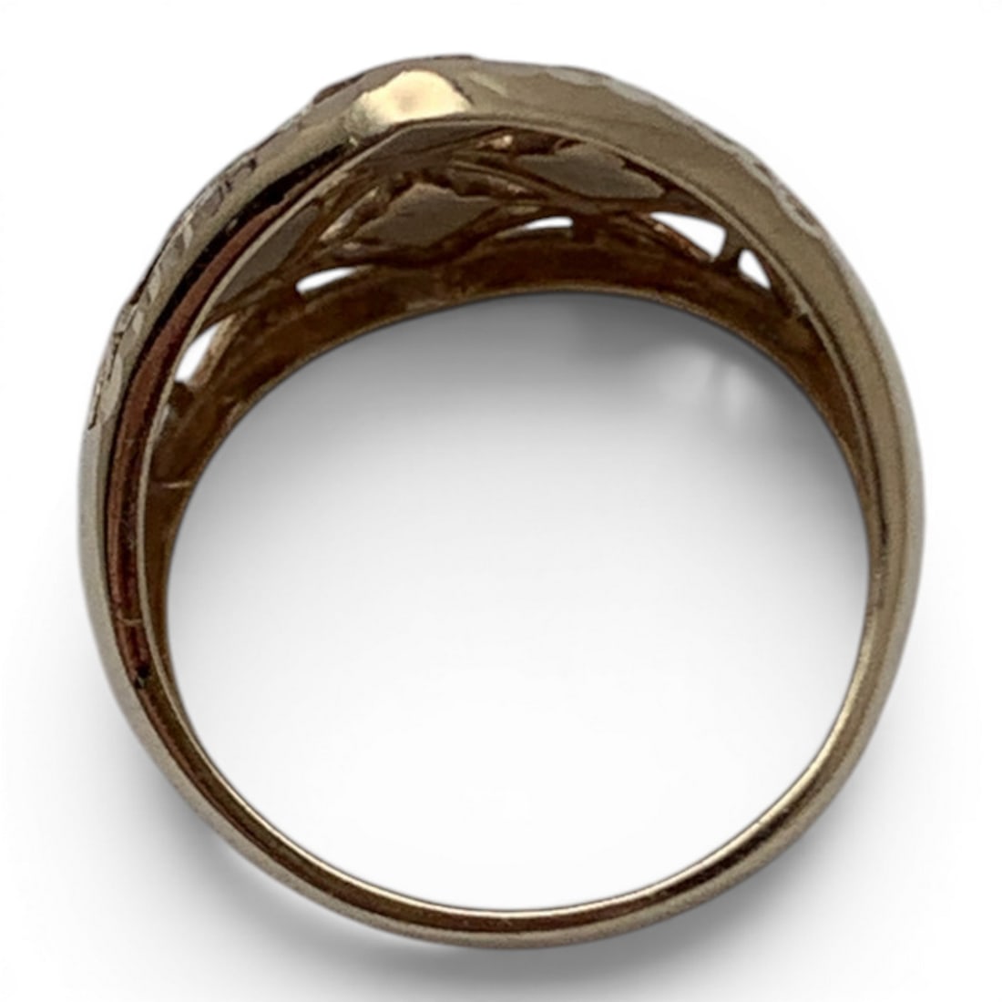 14k Yellow Gold Enameled Ring - 8