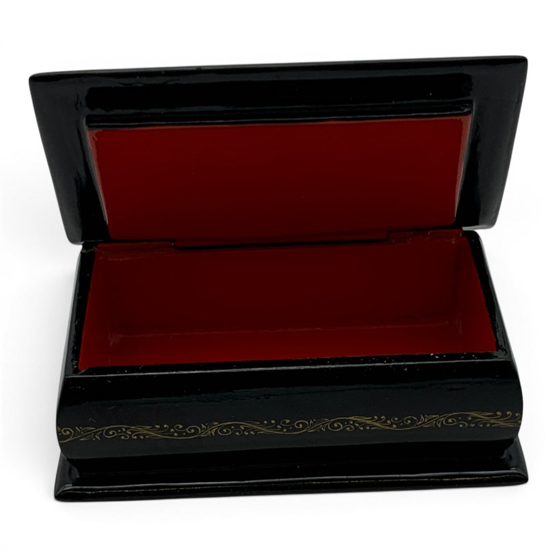 Vintage Russian Black Lacquer Hinged Box - 13