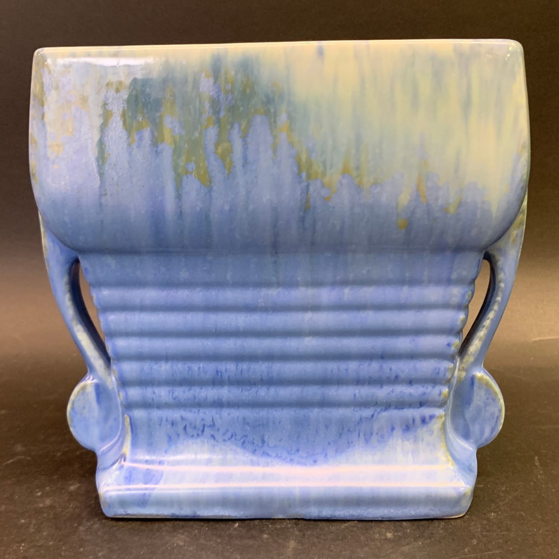 Vintage Blue And White Glazed Ceramic Planter (1 of 9)