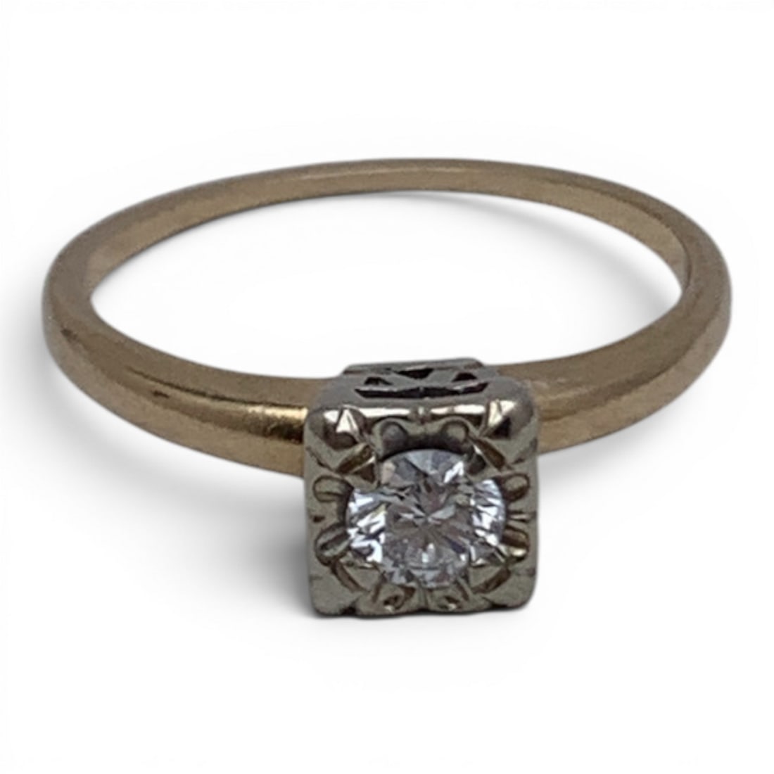 Vintage 14k Yellow Gold & Solitaire Diamond Ring: 14k Yellow Gold Ring Featuring 1 Round Cut Diamond Approx. 0.33ct Marked: 14k - Size 6.25 - 1.3 DwtGemstones Tested With Presidium Gem Tester Il - Berners Does Not Guarantee Authenticity Of Gemstones