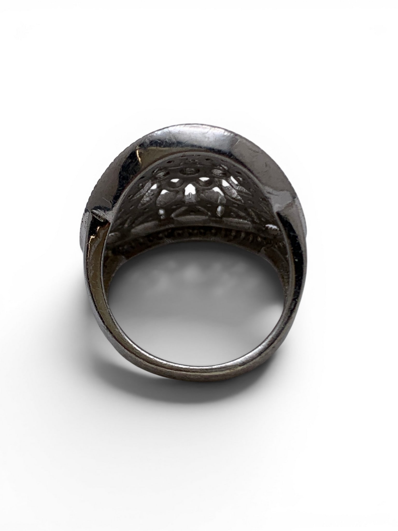 Sterling Silver & Clear Stone Ring - 4