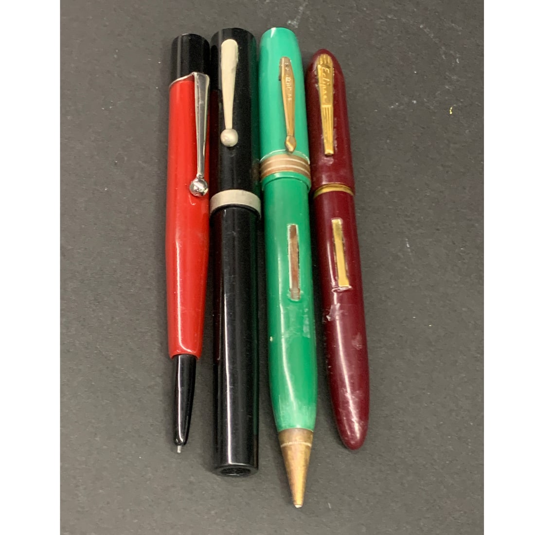 Group Of 4 Vintage Pens: Germany Mechanical Pencil. Eclipse Canada Fountain Pen.Wearever Pen.Sheaffer Faountain Pen.