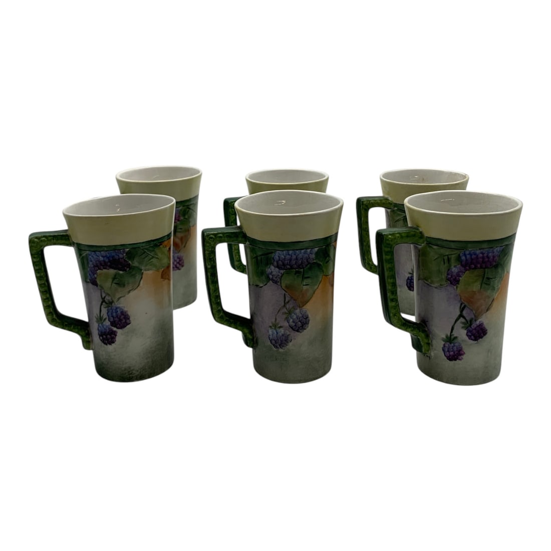 6 Vintage Ceramic Hand Painted Cups - 10