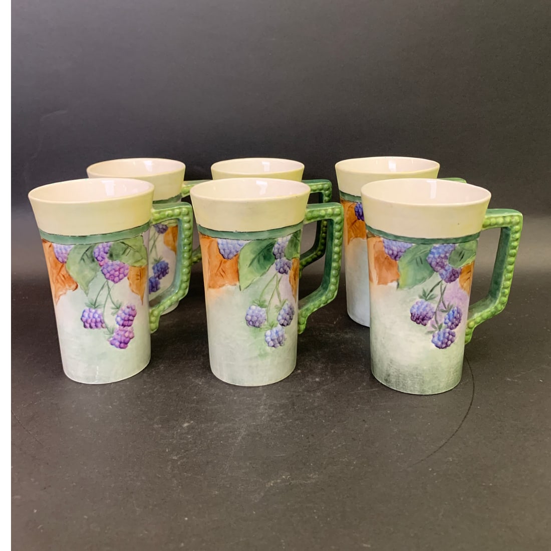 6 Vintage Ceramic Hand Painted Cups - 2