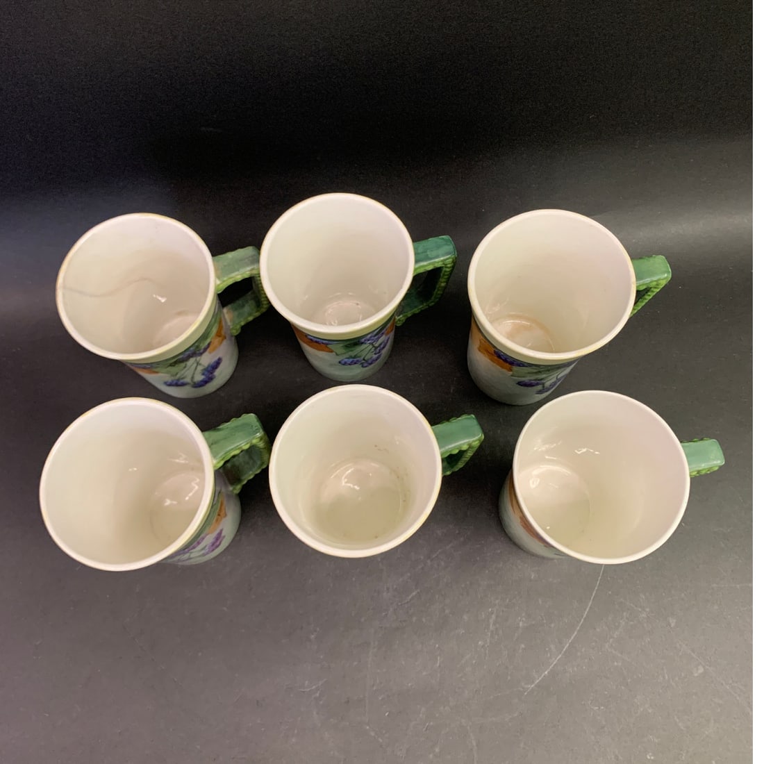 6 Vintage Ceramic Hand Painted Cups - 3