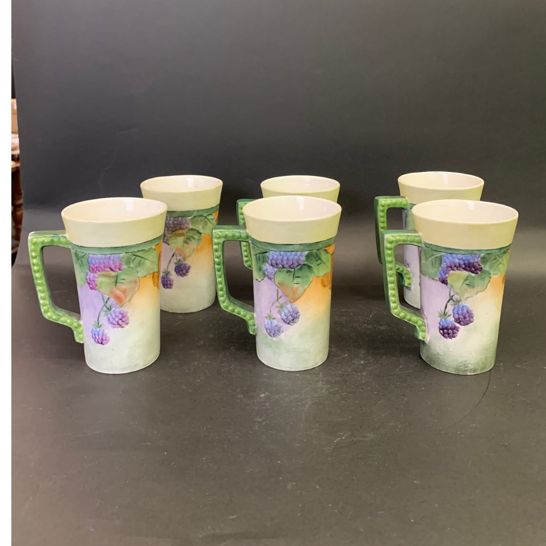 6 Vintage Ceramic Hand Painted Cups - 4