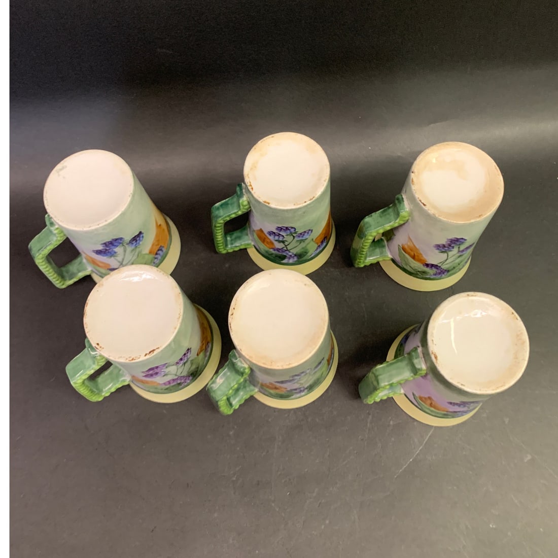 6 Vintage Ceramic Hand Painted Cups - 5