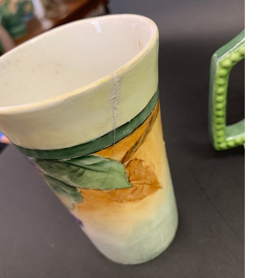 6 Vintage Ceramic Hand Painted Cups - 8