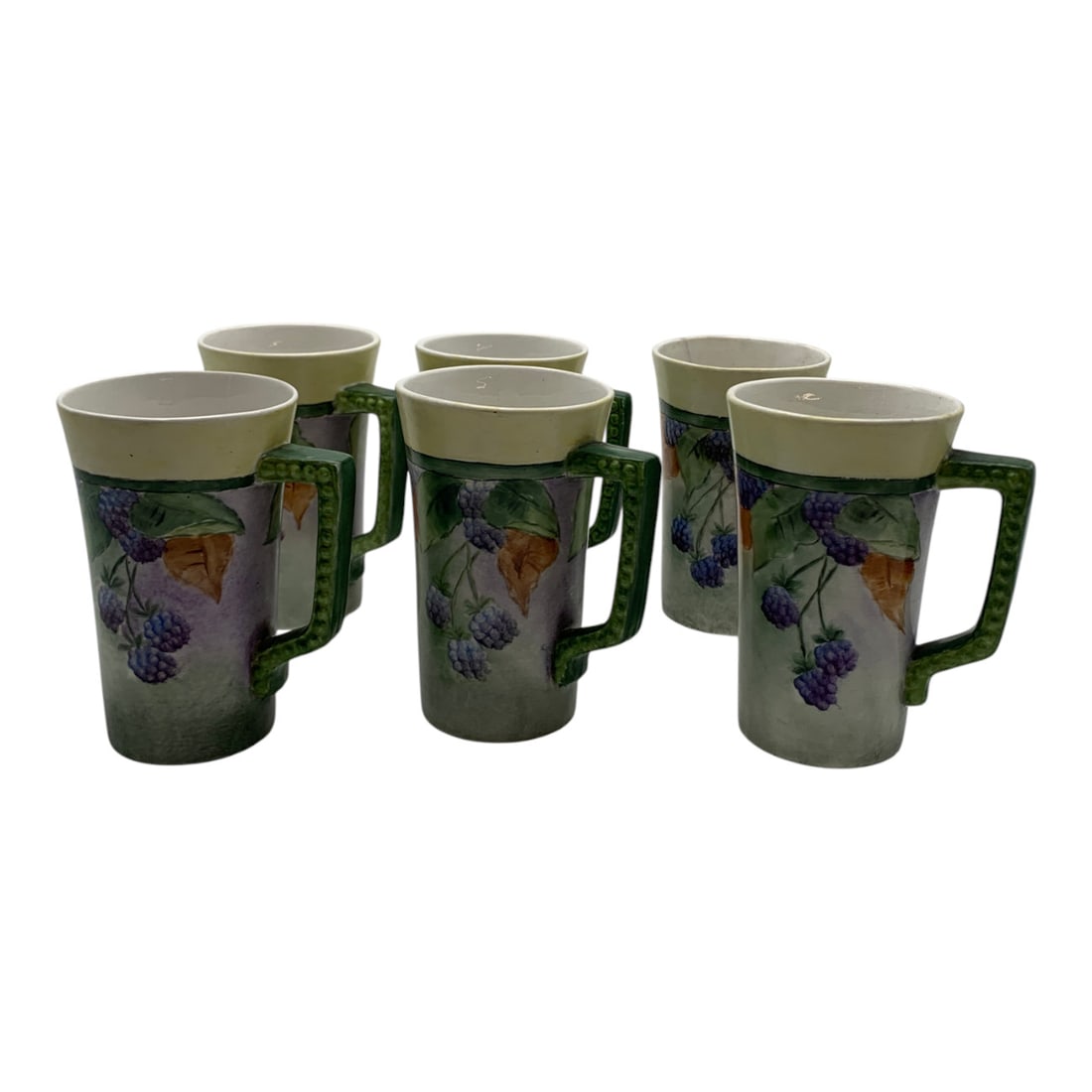 6 Vintage Ceramic Hand Painted Cups - 9
