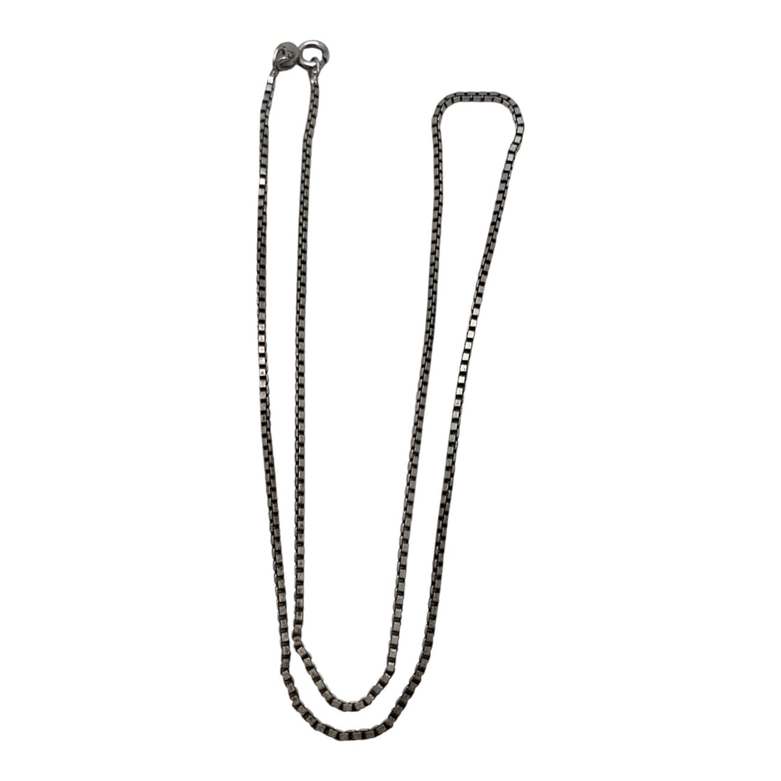 Sterling Silver Box Chain Necklace: Sterling Silver Italian Necklace In A Box Chain Style Marked 925 - 18 3/8" Long - 6.0 Grams