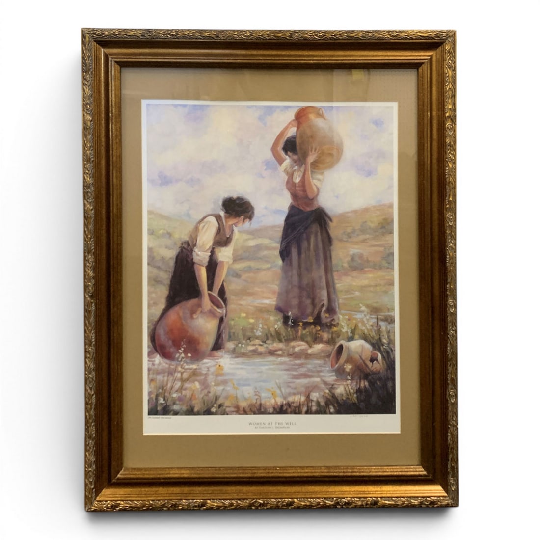 Framed Numbered Art Print, Women At The Well: Framed Numbered Art Print, Women At The Well By Artist Timothy L. ThompsonNumbered Lower Right: 435/300032 3/4" X 26 3/4"