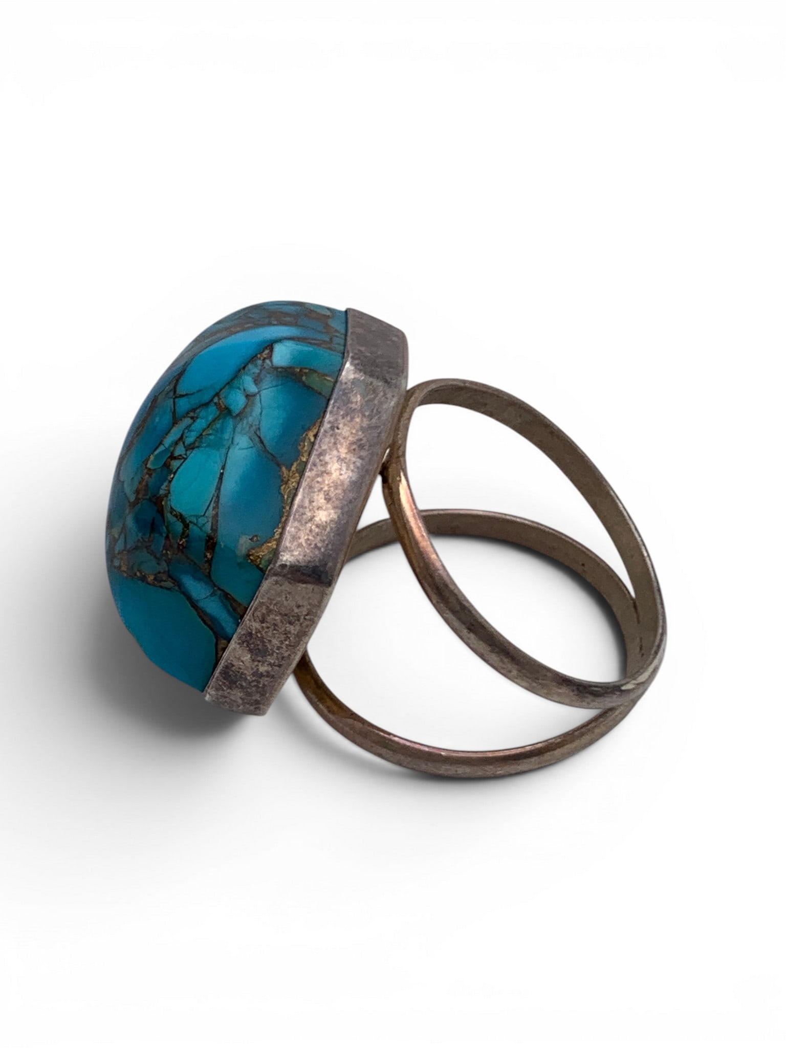 Sterling Silver Ring With Blue Stone - 5