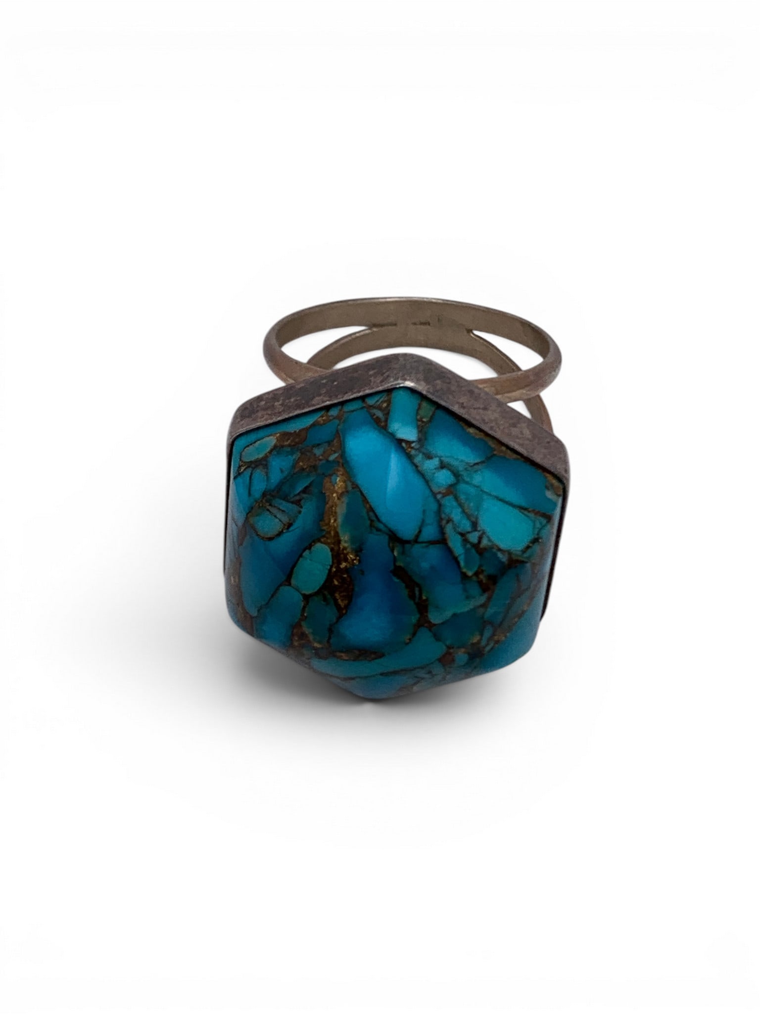 Sterling Silver Ring With Blue Stone - 6