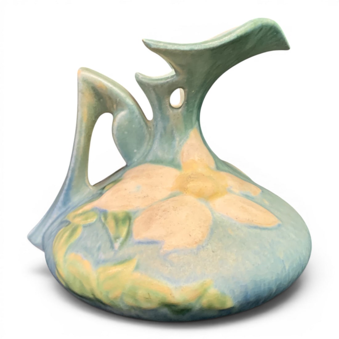 Roseville Zephyr Lily Pottery Ewer: Vintage Roseville Pottery Ewer In The Zephyr Lily PatternMarked On Bottom: Roseville Usa6 3/8" Tall