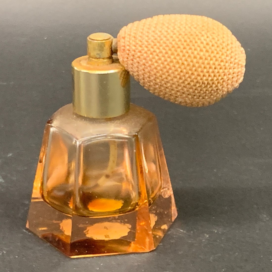 Vintage I. W. Rice. & Co Faceted Glass Atomizer: Vintage I. W. Rice. & Co Faceted Glass Atomizer Bears Tag On Bottom: I. W. Rice & Co, Inc., An Lrice Import, Made In Taiwan3 1/4" Tall