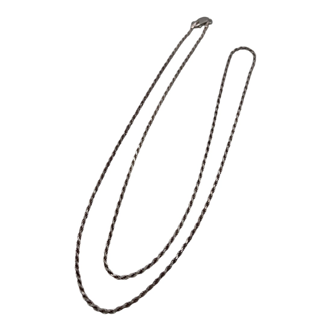 Sterling Silver Italian Rope Style Necklace: Sterling Silver Italian Necklace In A Rope Style Marked 925 - 20 3/8" Long - 3.9 Grams