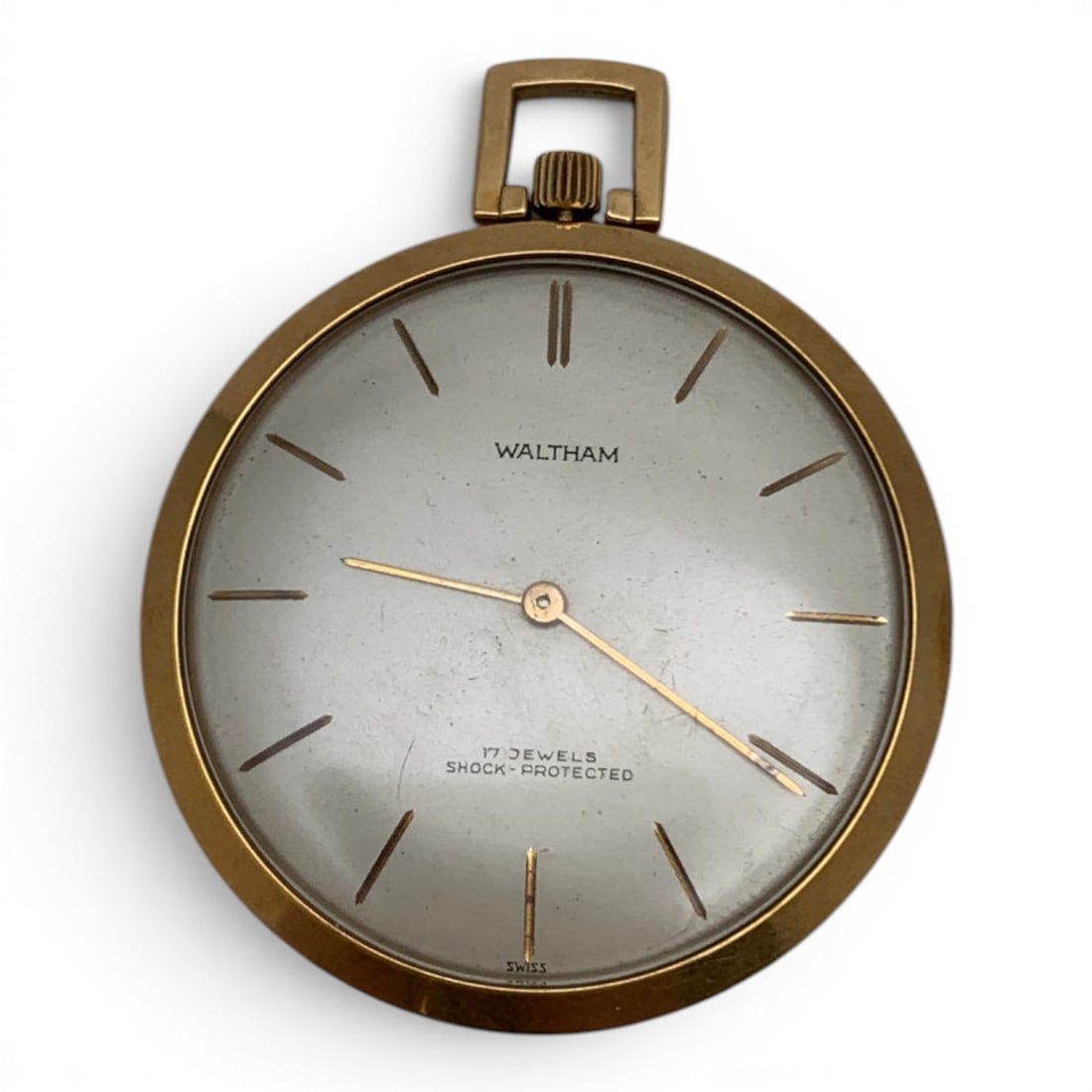 Vintage Waltham 17 Jewel Gold Filled Pocket Watch: Vintage Waltham 17 Jewel Gold Filled Pocket WatchMarked On Face: Waltham, 17 Jewels, SwissMarked On Back: Gold Plated 8 20 Microns, Waltham Watch Co, Swiss, 82196Marked On Movement: Waltham Watch Co, 
