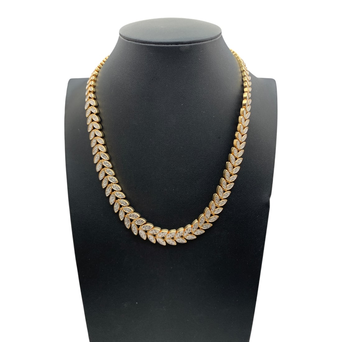 Silver Gold Tone Necklace With Diamonds: Silver Gold Tone Necklace With Diamonds Tests Silver - 18 1/2" Long - 53.3