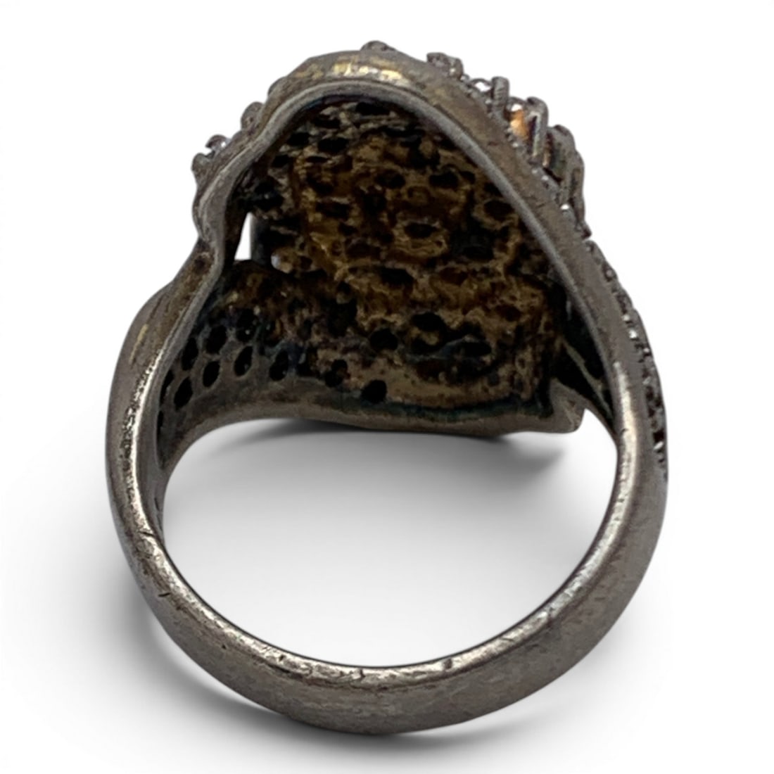 Sterling Silver & White Diamond Cluster Ring - 4