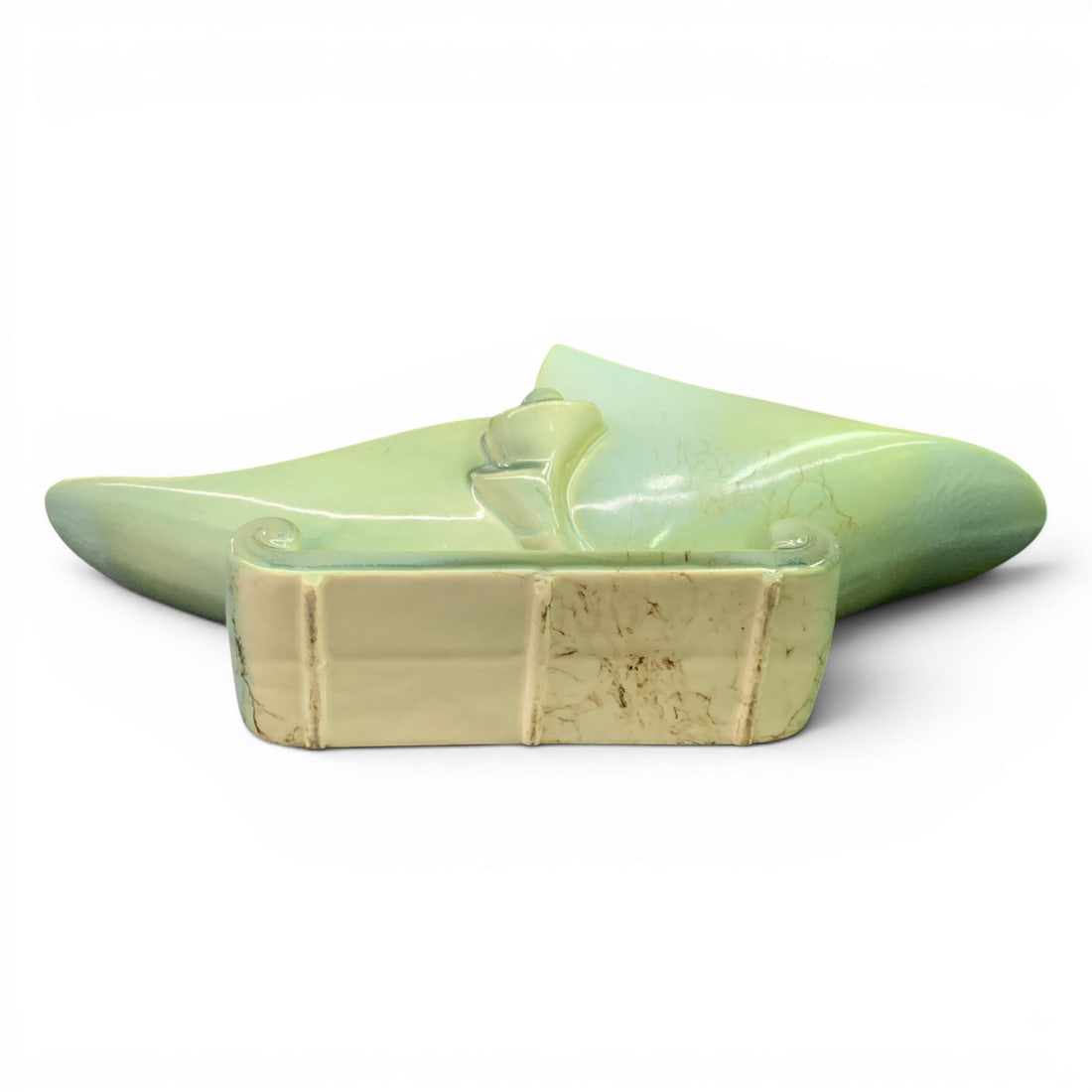 Hull Pottery Parchment And Pine Console Planter - 5
