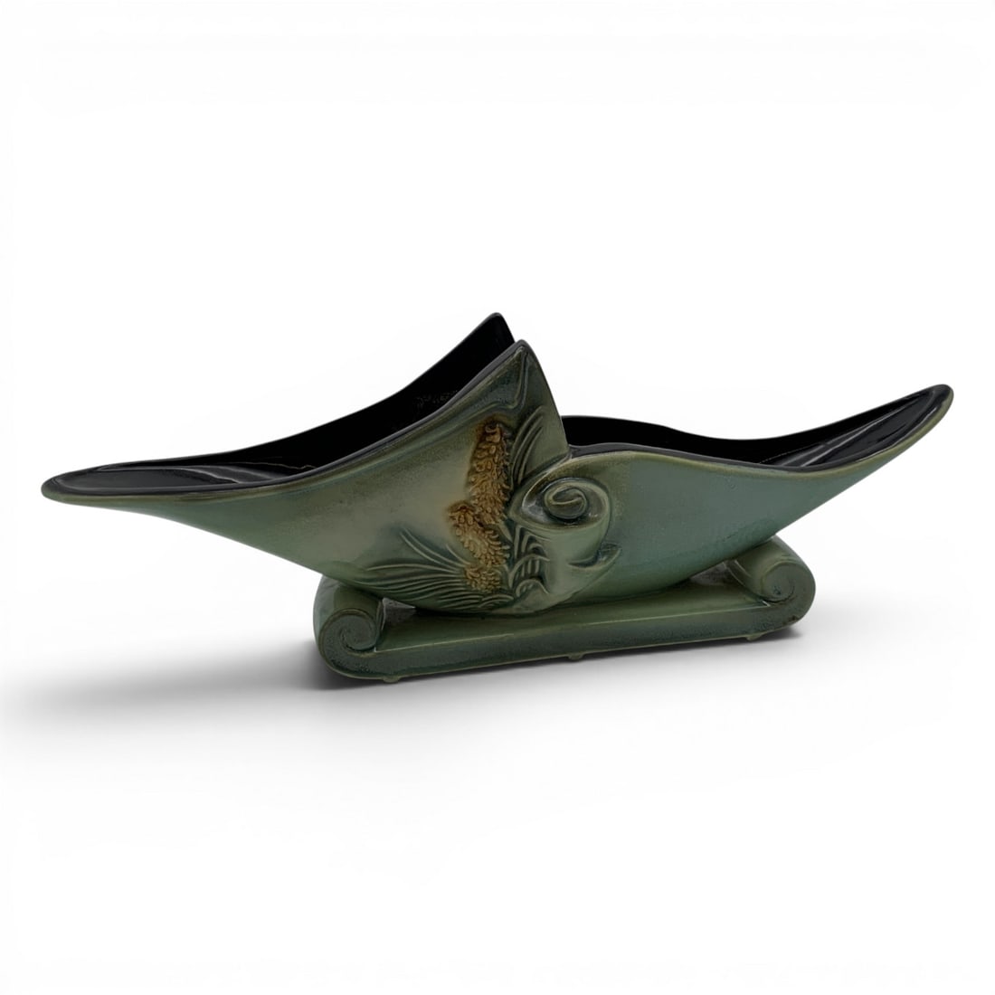 Hull Pottery Parchment And Pine Console Planter - 6