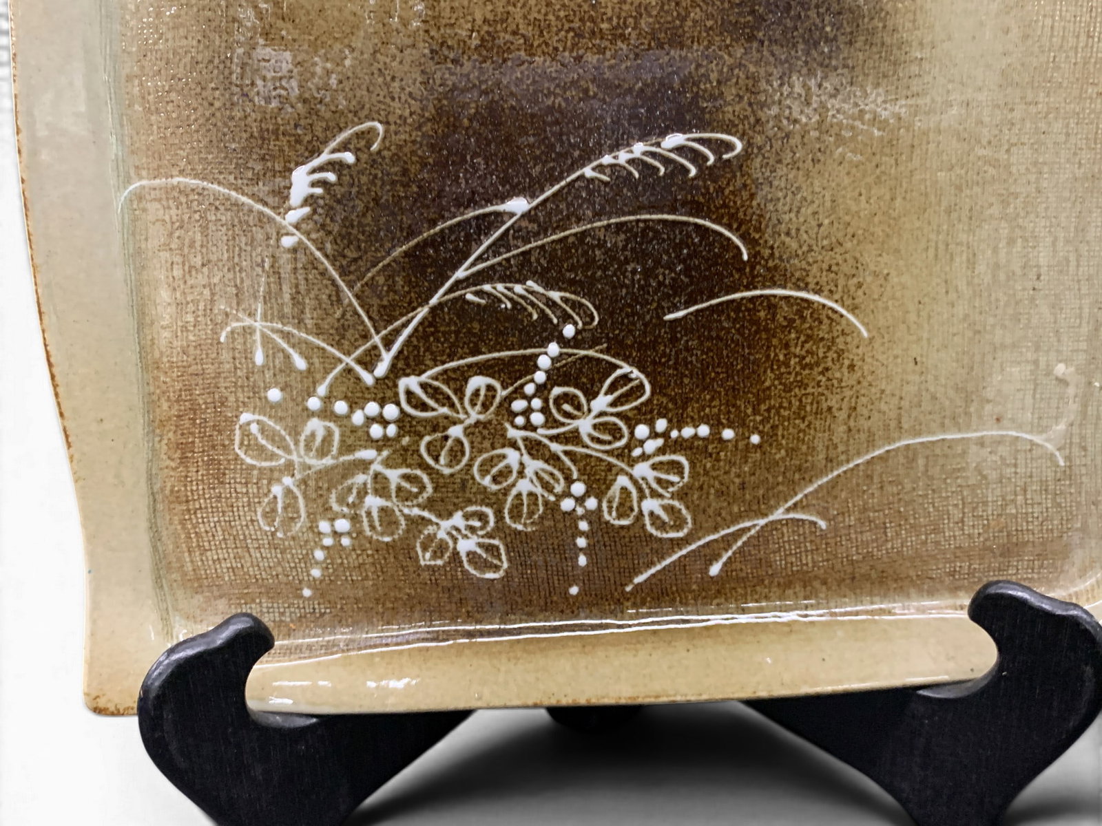 Ceramic Cream Colored Square Tray - 10