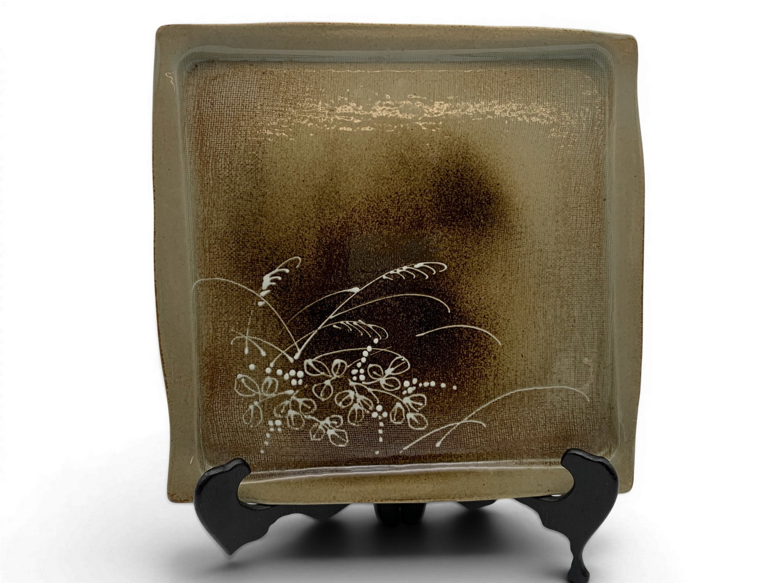 Ceramic Cream Colored Square Tray - 13