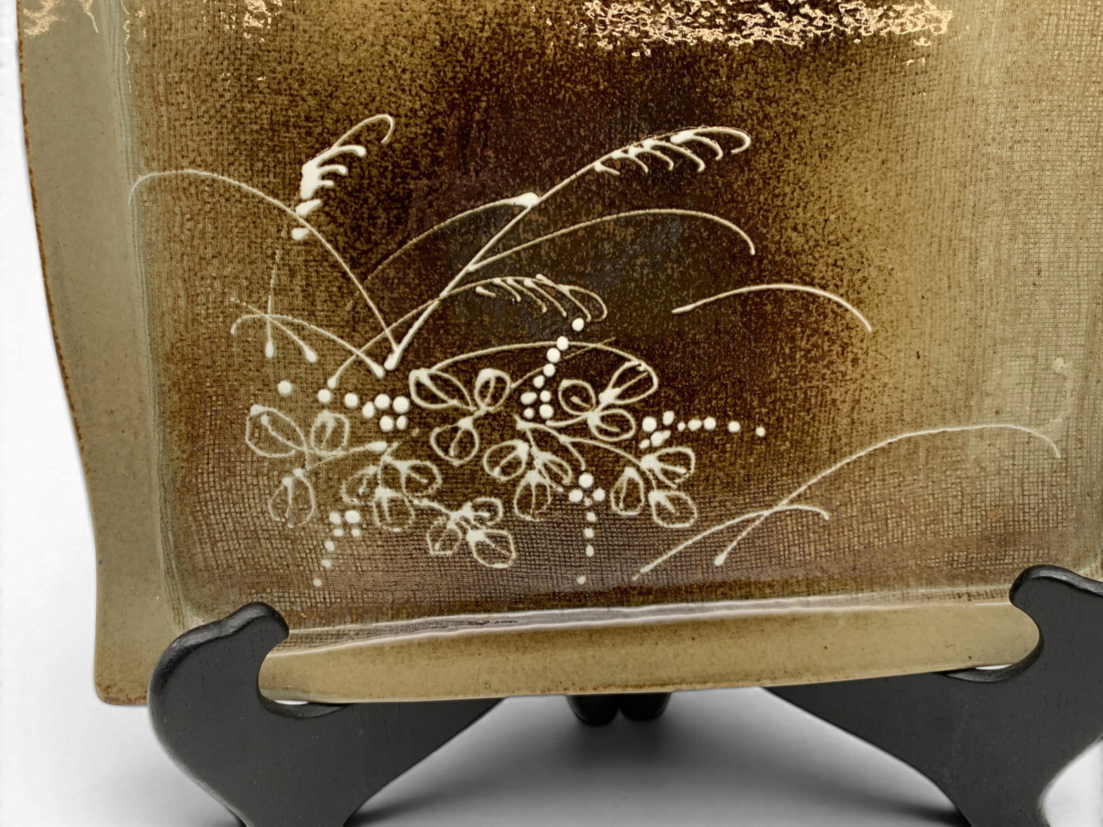 Ceramic Cream Colored Square Tray - 14