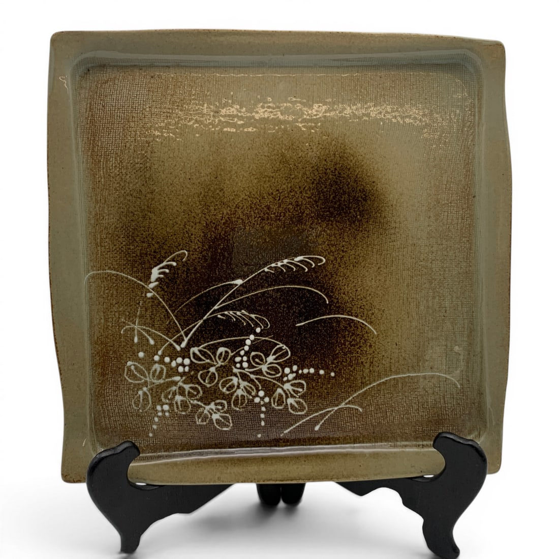 Ceramic Cream Colored Square Tray - 5