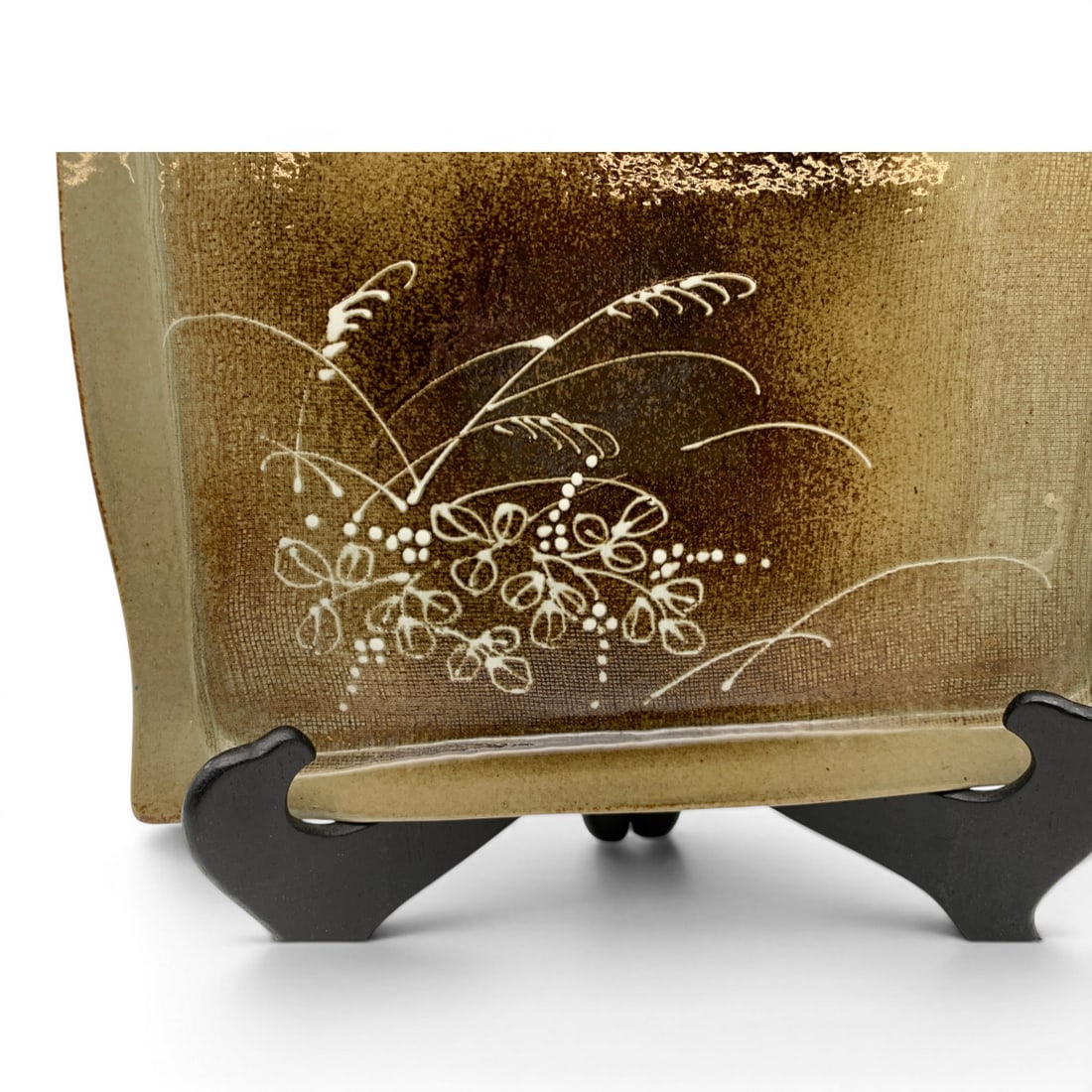 Ceramic Cream Colored Square Tray - 6