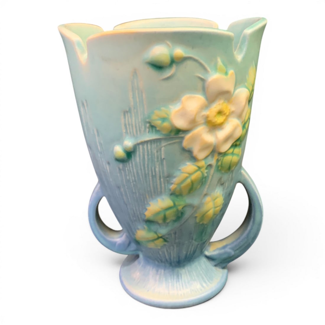 Vintage Roseville Whit Rose Pottery Vase (1 of 9)